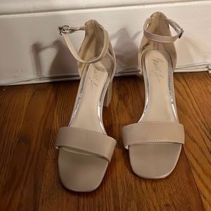 Mari A. Nude block heels size 10 never worn